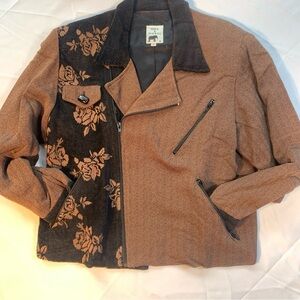 Max & Mabel Women Size S-M / Women  Patchwork‎ Tunic Jacket Black Brown